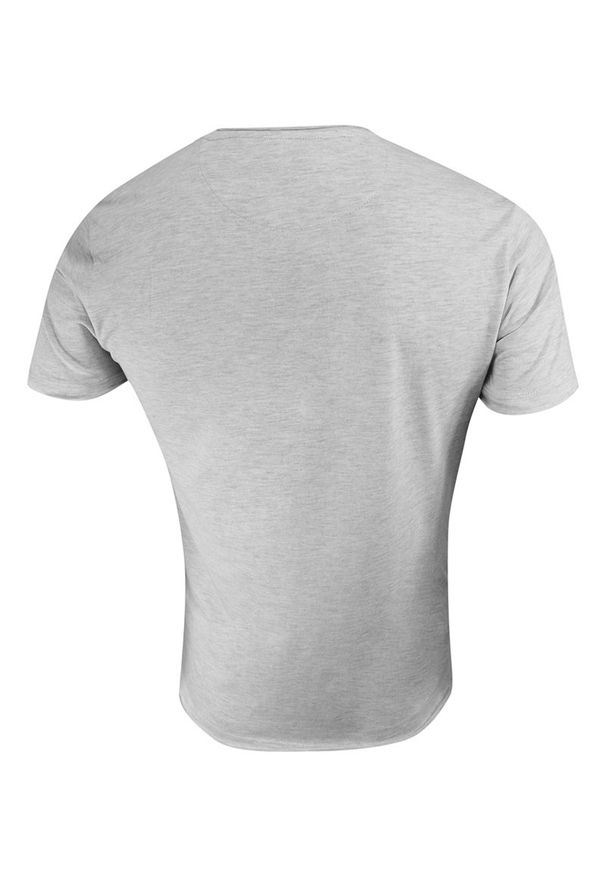 Brave Soul - T-Shirt (Koszulka) Szary Bez Nadruku, Okrągły Dekolt, Postrzępione Brzegi -BRAVE SOUL- Męski. Okazja: na co dzień. Kolor: szary. Materiał: bawełna, wiskoza. Styl: casual