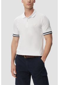 Guess - GUESS Biały męski t-shirt polo Lyle, Rozmiar XL. Okazja: na co dzień. Typ kołnierza: polo. Kolor: biały. Materiał: jeans. Styl: casual, klasyczny #1