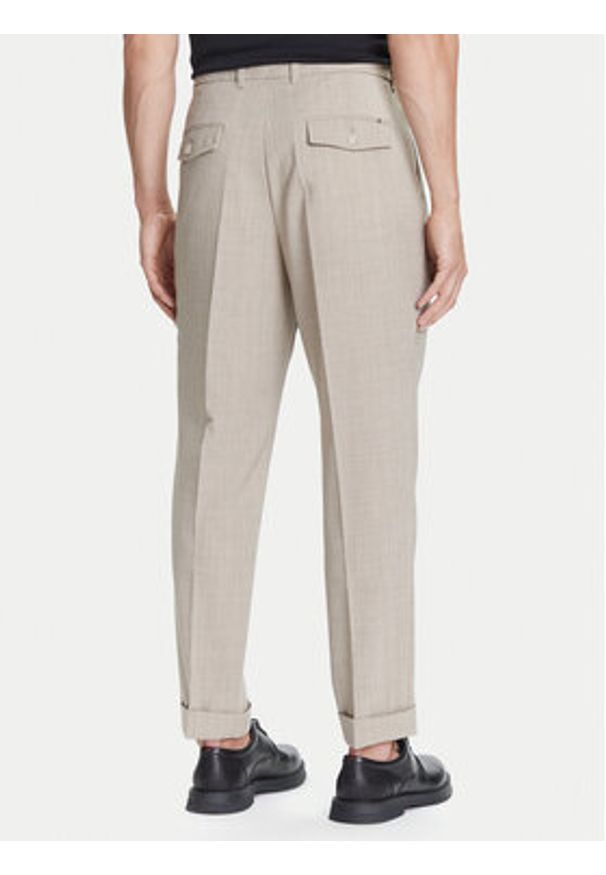 BOSS Spodnie materiałowe C-Perin-DPL 50545822 Beżowy Tapered Fit. Kolor: beżowy. Materiał: wełna