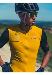 Koszulka kolarska NORTHWAVE Extreme Evo slim fit UPF50. Kolor: wielokolorowy, czarny, brązowy. Materiał: tkanina. Sport: kolarstwo