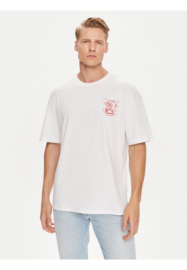 Jack & Jones - Jack&Jones T-Shirt Bradley 12264405 Biały Wide Fit. Kolor: biały. Materiał: bawełna