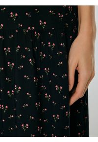 Big-Star - Spódnica damska midi z wiskozy z motywem kwiatowym czarna Vendi 906. Kolor: czarny. Materiał: wiskoza. Wzór: kwiaty. Styl: elegancki, klasyczny #7