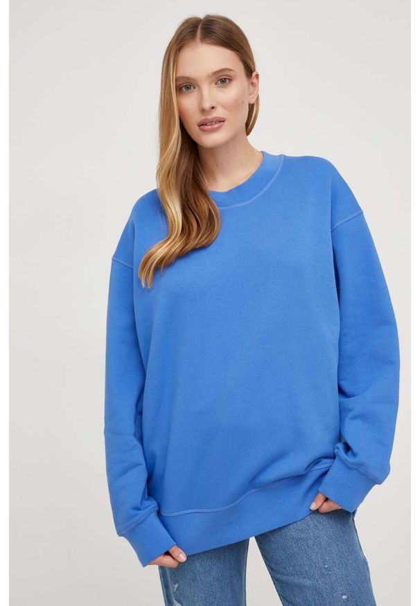 Answear Lab bluza bawełniana damska kolor niebieski gładka. Kolor: niebieski. Materiał: bawełna. Wzór: gładki. Styl: wakacyjny