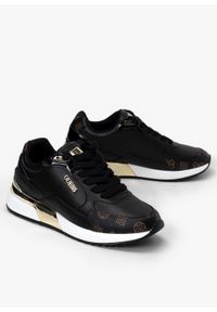 Sneakersy damskie Guess Moxea (FL5MOXFAL12-BLKBR). Kolor: czarny. Materiał: skóra. Szerokość cholewki: normalna #1