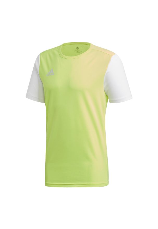 Adidas - Koszulka piłkarska adidas Estro 19 JSY. Kolor: biały, wielokolorowy, żółty. Materiał: jersey. Sport: piłka nożna