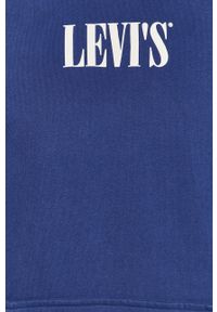 Levi's® - Levi's - Bluza bawełniana. Okazja: na spotkanie biznesowe. Typ kołnierza: kaptur. Kolor: niebieski. Materiał: bawełna. Wzór: nadruk. Styl: biznesowy #2