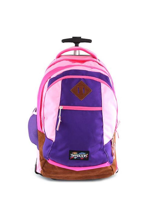 Smash Wózek szkolny plecak , jasnoróżowa podszewka z ciemnoróżowym. Kolor: różowy