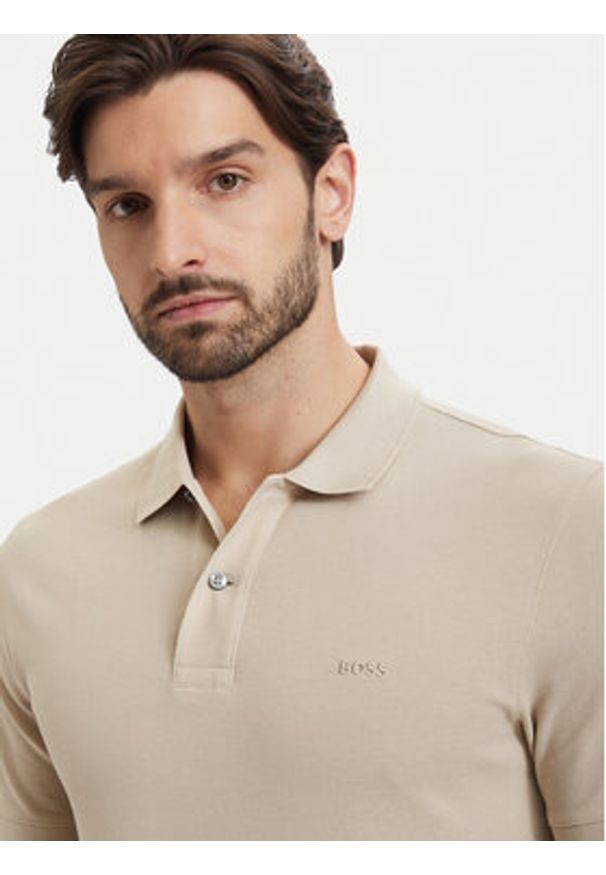 BOSS Polo Pallas 50553564 Beżowy Regular Fit. Typ kołnierza: polo. Kolor: beżowy. Materiał: bawełna