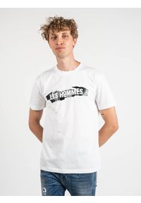 Les Hommes T-shirt | LKT200-703P | Round Neck T-Shirt | Mężczyzna | Biały. Okazja: na co dzień. Kolor: biały. Materiał: bawełna. Wzór: nadruk. Styl: casual #4