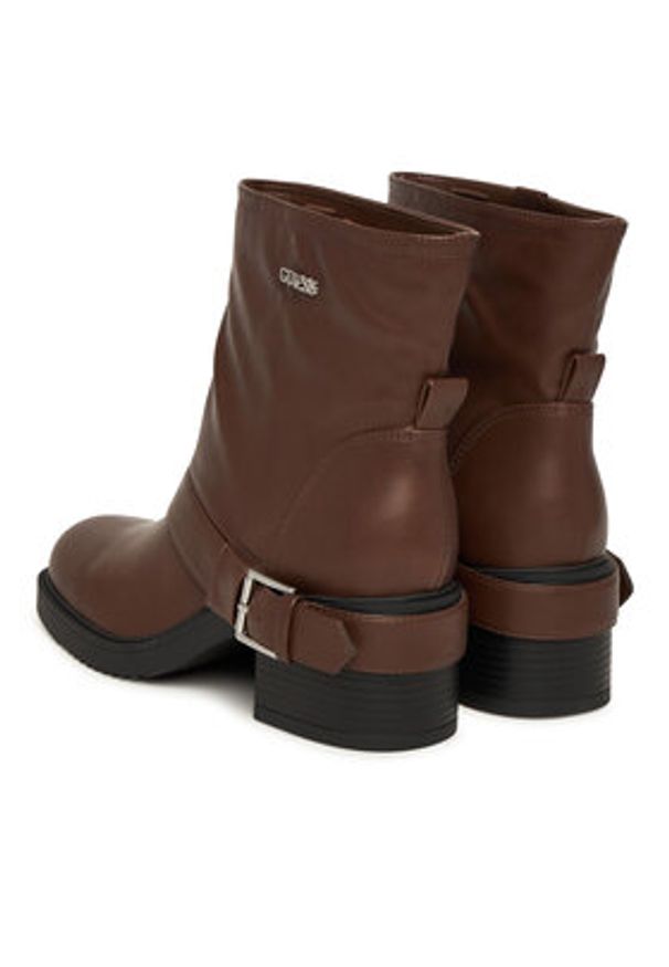 Guess Botki FLFIJI ELE10 Brązowy. Kolor: brązowy. Materiał: skóra