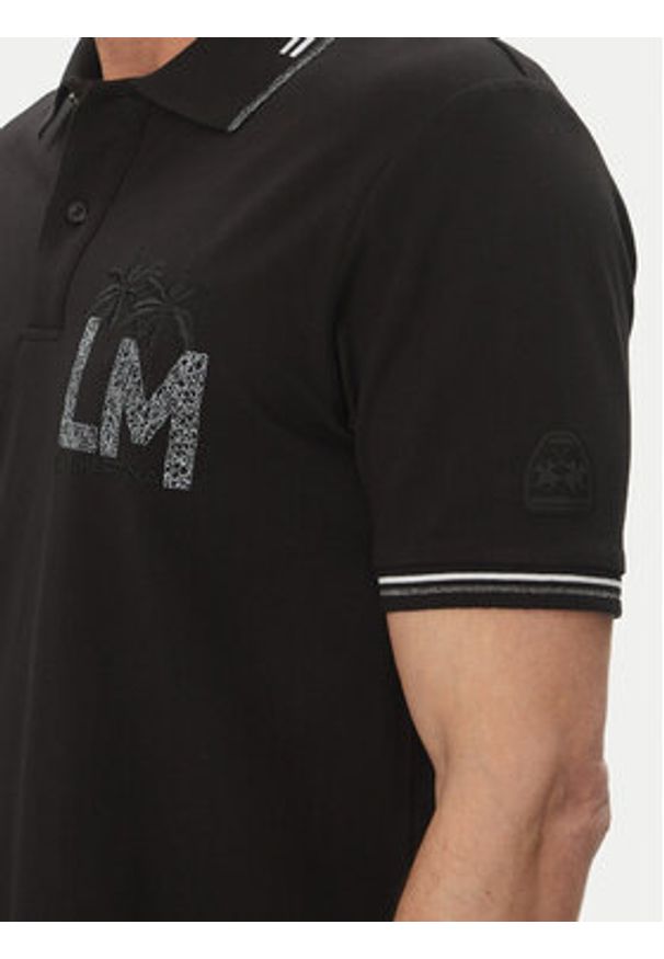 La Martina Polo Adrian MAP009 PK001 Czarny Regular Fit. Typ kołnierza: polo. Kolor: czarny. Materiał: bawełna