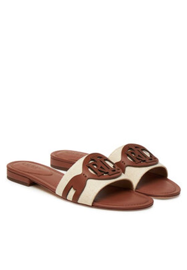 Lauren Ralph Lauren - LAUREN RALPH LAUREN Klapki Alegra 802826823001 Beżowy. Kolor: beżowy. Materiał: materiał