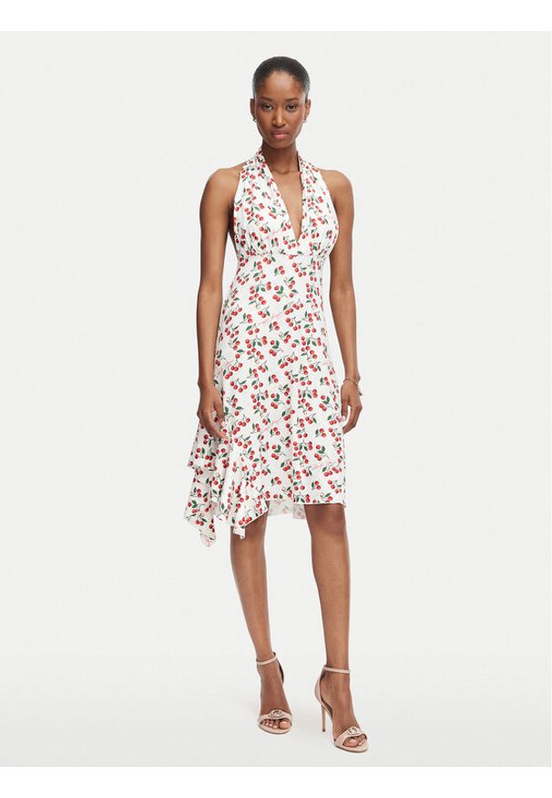 Guess Sukienka codzienna W6YKAV K6706 Kremowy Regular Fit. Okazja: na co dzień. Kolor: kremowy. Materiał: syntetyk. Typ sukienki: proste. Styl: casual