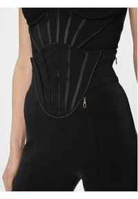 Elisabetta Franchi Spodnie materiałowe PA-036-37E2-V420 Czarny Slim Fit. Kolor: czarny. Materiał: wiskoza, materiał