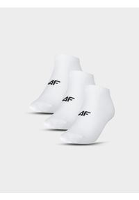 4f - 4F Skarpety casual przed kostkę (3-pack) damskie - białe 32-34. Kolor: biały. Materiał: bawełna, poliamid, włókno, materiał #1