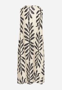 Born2be - Czarna Sukienka z Wiskozą Pudełkowa w Malowany Wzór Hiliona. Kolor: czarny. Materiał: wiskoza #6