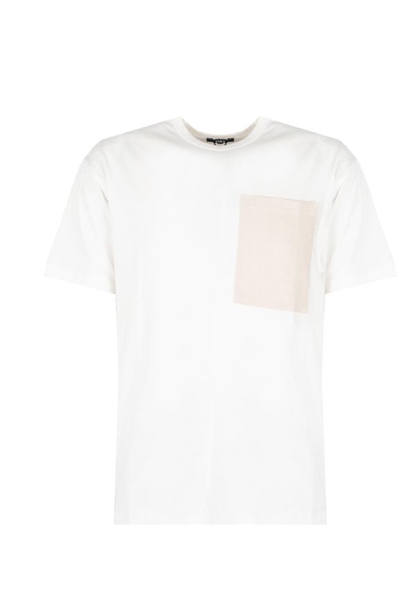 Xagon Man T-Shirt "Zuk" | P2308 2Z87 ZUK | Mężczyzna | Kremowy. Kolor: kremowy. Materiał: bawełna. Wzór: aplikacja