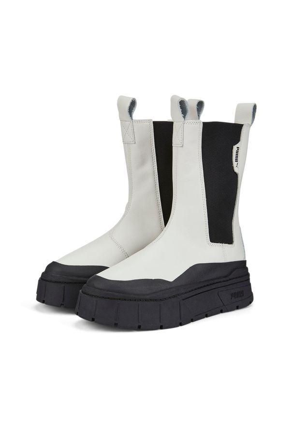 Buty do chodzenia damskie Puma MAYZE STACK CHELSEA. Wysokość cholewki: za kostkę. Zapięcie: sznurówki. Kolor: biały. Materiał: guma, skóra, tkanina. Szerokość cholewki: normalna. Sport: turystyka piesza