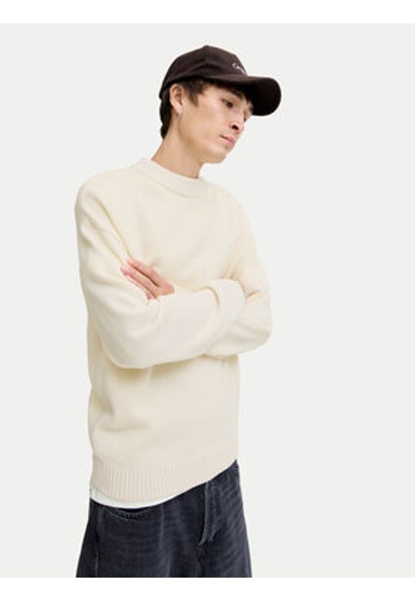 Jack & Jones Sweter Urban 12278942 Écru Relaxed Fit. Materiał: bawełna