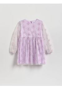 Reserved - Sukienka we wzory - lawendowy. Kolor: fioletowy. Materiał: tkanina #1