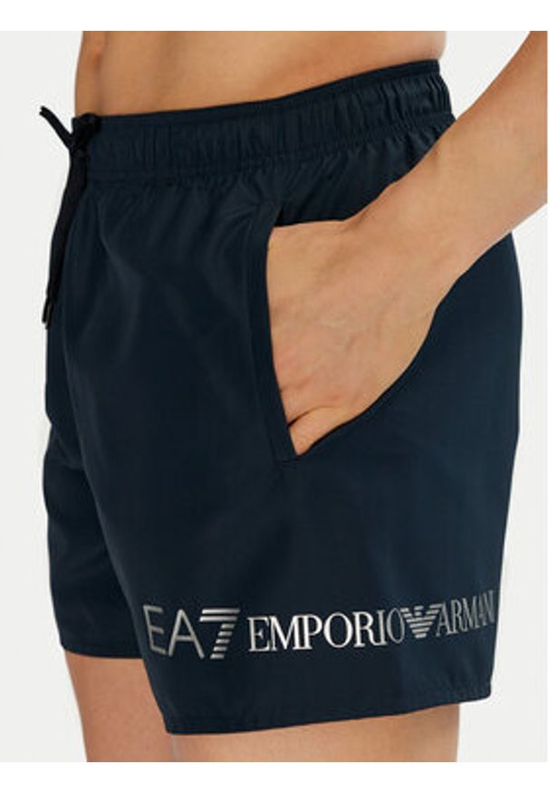 EA7 Emporio Armani Szorty kąpielowe 7M000519 AF13049 MB010 Granatowy Regular Fit. Kolor: niebieski. Materiał: syntetyk