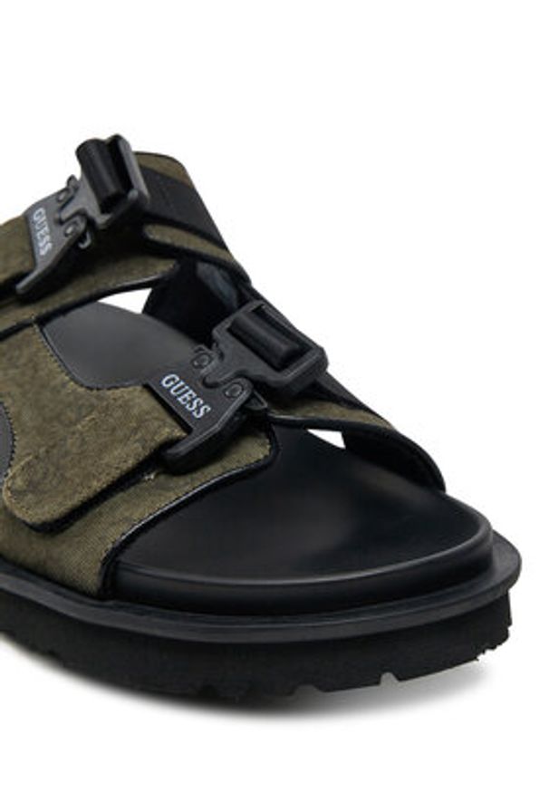 Guess Klapki FMJBAH FAB03 Zielony. Kolor: zielony. Materiał: skóra