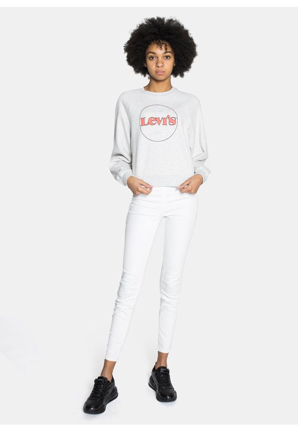 Levi's® - Bluza damska Levi's Vintage Raglan Fleece (18722-0015). Okazja: na co dzień, do pracy. Kolor: szary. Długość rękawa: raglanowy rękaw. Styl: vintage