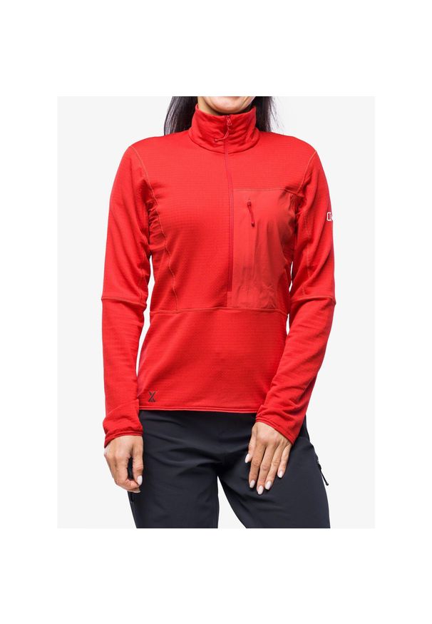 Bluza polarowa damska Berghaus MTN Arete LB HZ. Kolor: czerwony. Materiał: polar. Sezon: zima. Sport: narciarstwo