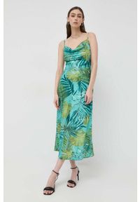 Guess sukienka kolor turkusowy maxi prosta. Okazja: na co dzień. Kolor: turkusowy. Długość rękawa: na ramiączkach. Typ sukienki: proste. Styl: casual. Długość: maxi