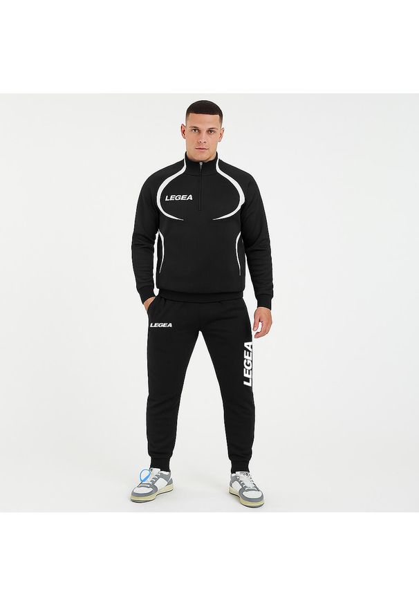 LEGEA - Kompletny dres ALGERIA BOGOTA rozmiar dziecięcy. Okazja: na uczelnię. Kolor: czarny. Materiał: dresówka. Wzór: haft. Styl: sportowy