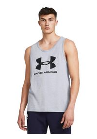 Under Armour - Koszulka męska tank top UNDER ARMOUR 1382883 bez rękawów. Kolor: szary. Długość rękawa: bez rękawów