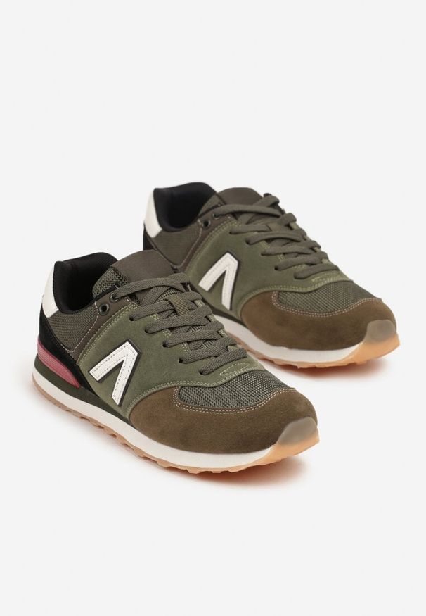 Born2be - Zielone Buty Sportowe Sneakersy z Ozdobną Aplikacją Rilazea. Okazja: na co dzień. Kolor: zielony. Materiał: jeans. Wzór: aplikacja