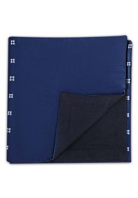 Adam Collection - Elegancki granatowy szal w geometryczne kwiatki L23. Kolor: niebieski. Materiał: wiskoza, tkanina. Wzór: kwiaty, geometria. Styl: elegancki #1