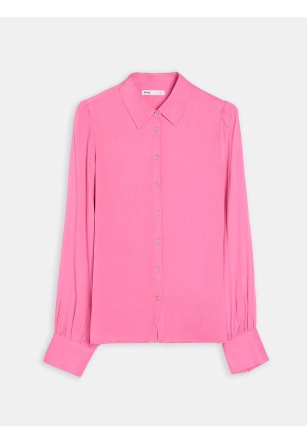 Sinsay - Koszula z wiskozy - różowy. Kolor: różowy. Materiał: wiskoza