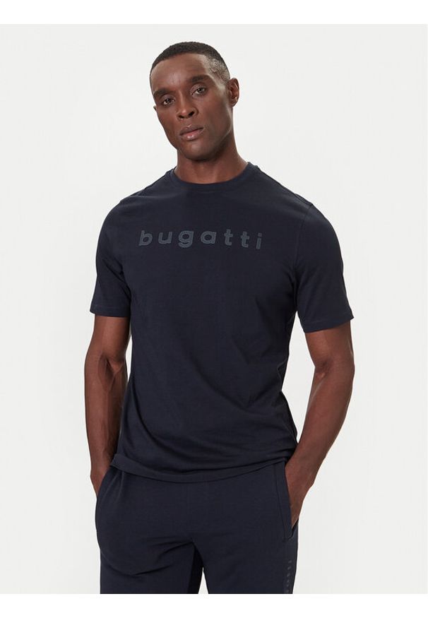 Bugatti T-Shirt 8350-85043D Granatowy Regular Fit. Kolor: niebieski. Materiał: bawełna