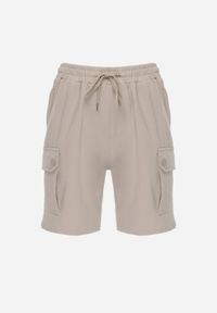 Born2be - Beżowe Szorty z Bawełną w Stylu Safari z Kieszeniami Cargo Sabririla. Okazja: na co dzień. Kolor: beżowy. Materiał: bawełna. Długość: długie. Sezon: lato. Styl: casual #5