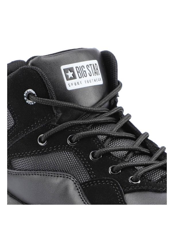 Big-Star - Czarne Sneakersy Big Star Damskie Sportowe Półbuty. Okazja: na co dzień. Zapięcie: sznurówki. Kolor: czarny. Materiał: syntetyk, zamsz, skóra ekologiczna, materiał. Szerokość cholewki: normalna. Styl: sportowy