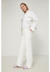 medicine - Medicine kurtka jeansowa damska kolor biały przejściowa. Kolor: biały. Materiał: jeans