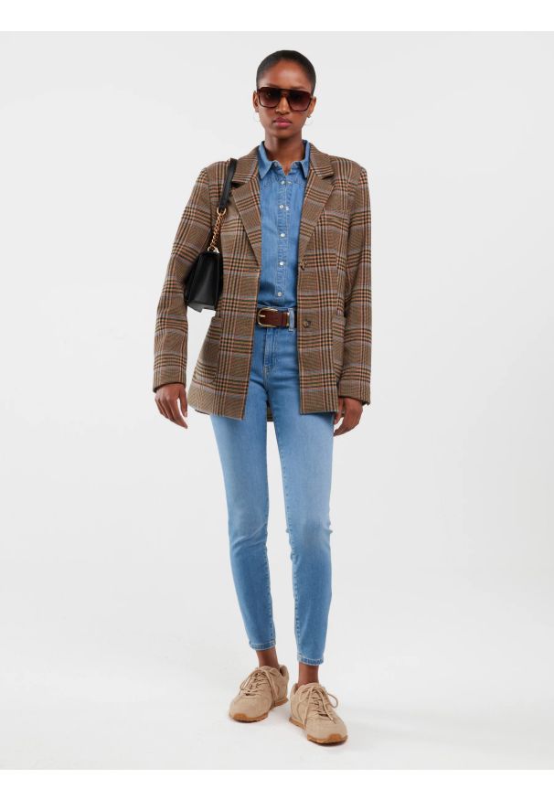 Big-Star - Jeansy damskie push up z wysokim stanem jasnoniebieskie Melinda High Waist 103. Stan: podwyższony. Kolor: niebieski. Sezon: lato. Styl: vintage, wakacyjny