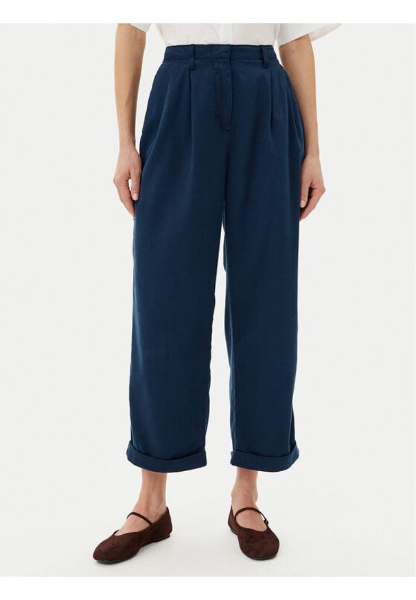 TOMMY HILFIGER - Tommy Hilfiger Spodnie materiałowe WW0WW45589 Granatowy Relaxed Fit. Kolor: niebieski. Materiał: lyocell