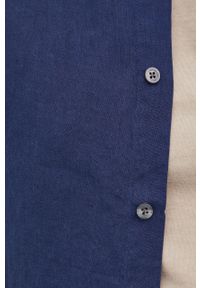Drykorn koszula lniana męska kolor granatowy relaxed ze stójką. Typ kołnierza: kołnierzyk stójkowy. Kolor: niebieski. Materiał: len. Długość: długie #2