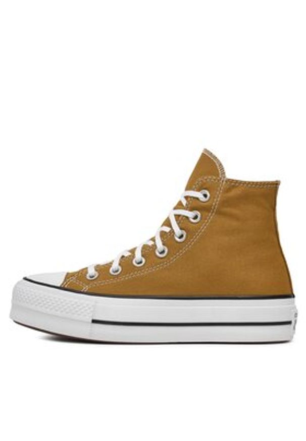 Converse Trampki Chuck Taylor All Star Lift Platform HI A07210C Brązowy. Kolor: brązowy. Materiał: materiał. Obcas: na platformie