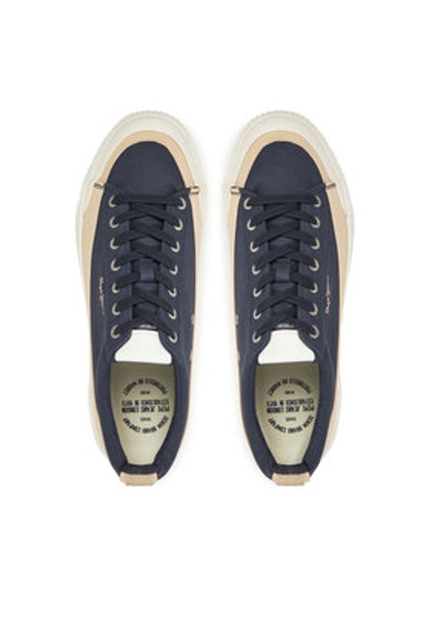 Pepe Jeans Sneakersy PMS31075 Granatowy. Kolor: niebieski. Materiał: materiał