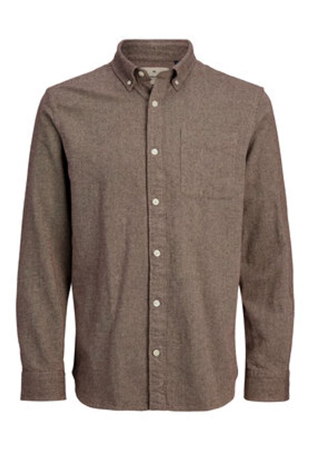 Jack & Jones - Jack&Jones Koszula Blubrook 12282353 Beżowy Regular Fit. Kolor: beżowy. Materiał: bawełna