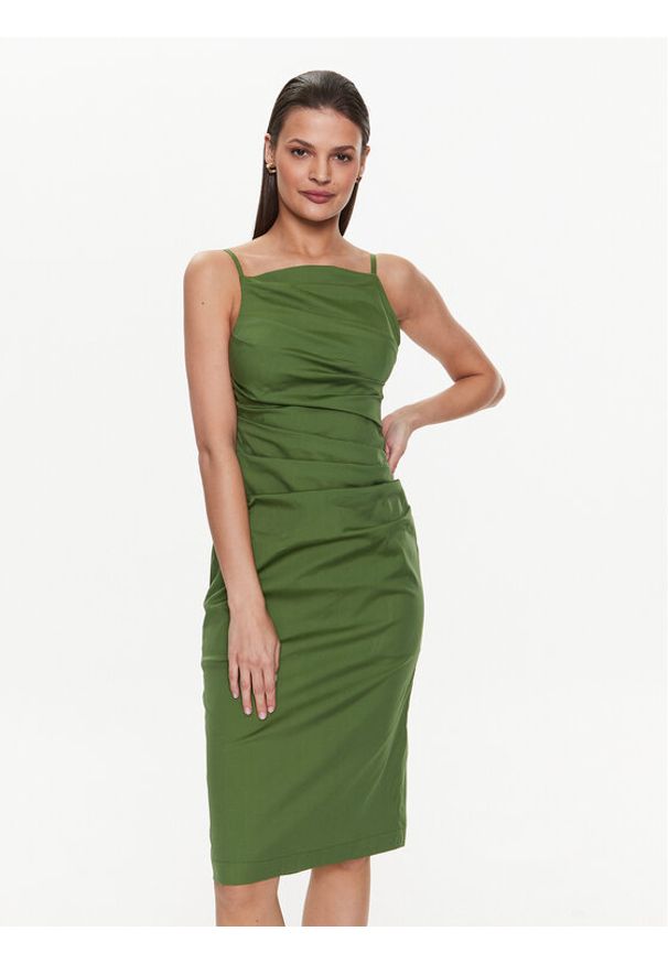 Marella Sukienka koktajlowa Filing 2332213532 Zielony Slim Fit. Kolor: zielony. Materiał: bawełna. Styl: wizytowy