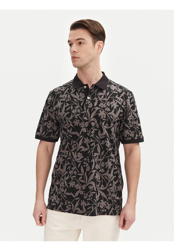 Jack & Jones Polo Jeff 12269236 Czarny Standard Fit. Typ kołnierza: polo. Kolor: czarny. Materiał: bawełna