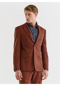 Pako Lorente - PAKO LORENTE – Gładka marynarka garniturowa w kolorze brązowym. Okazja: na ślub cywilny, na wesele. Kolor: brązowy. Materiał: wełna. Wzór: gładki. Styl: boho #4