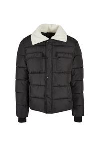 Kurtka puchowa z kołnierzem Sherpa Urban Classics. Kolor: czarny. Materiał: puch #1