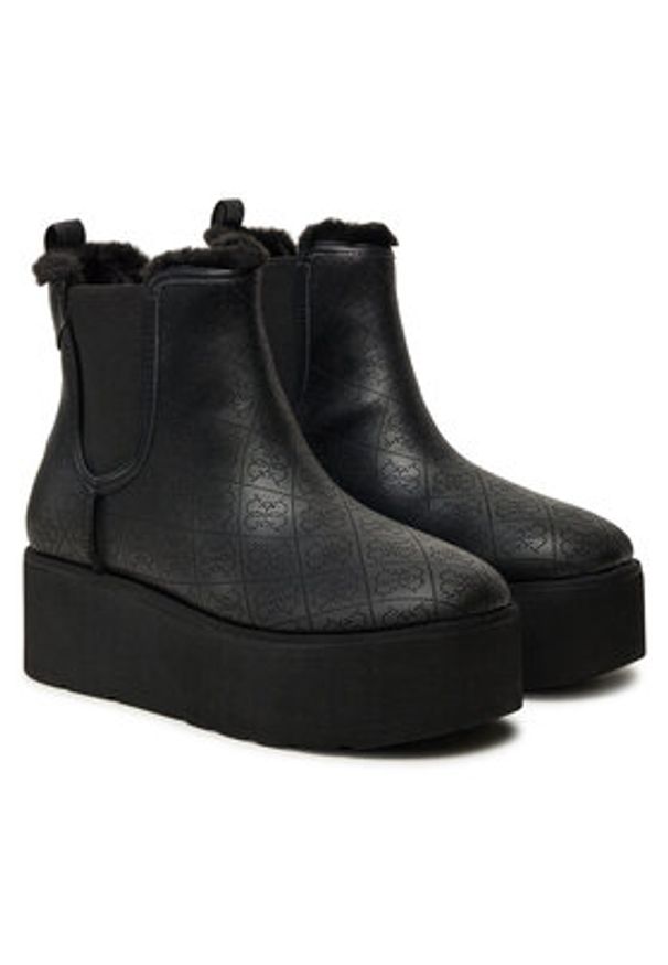 Guess Botki Jilaine FLFJIL FAL10 Czarny. Kolor: czarny. Materiał: skóra