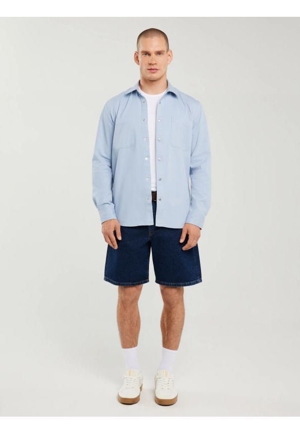 Big-Star - Szorty męskie jeansowe niebieskie Aleksy 508. Kolor: niebieski. Materiał: jeans. Długość: długie. Sezon: lato, wiosna. Styl: wakacyjny, elegancki